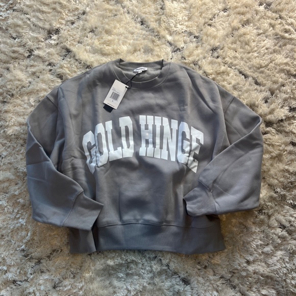🩶 Gold Hinge Light Grey GH Wide Arm Sweatshirt Top - Picture 2 of 6